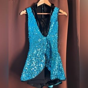 Blue sequin dance/ skating dress